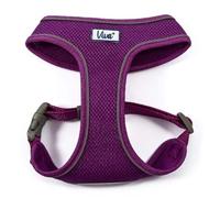 Ancol Viva Comfortable Dog Harness Purple Reflective Breathable Mesh Walking Collar with Adjustable Fit for Puppy Pet Safety Visibility Medium 44-57cm