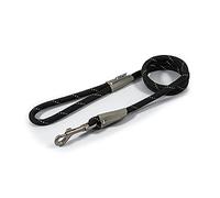 Ancol Viva Dog Rope Slip Lead in Black - Reflective Comfortable Pet Training Accessory - Weatherproof Puppy Walking Leash - 1.2M x 12mm