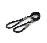 Ancol Viva Dog Rope Slip Lead Reflective Black Poly Weave Webbing Leather Adjuster Lightweight Mountain Grade Rope Puppy Pet Walking Accessory - 1.2m