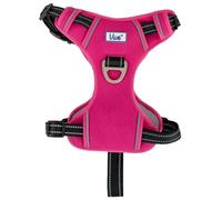 Ancol Viva Exercise and Travel Dog Harness in Pink - Comfortable Pet Accessory with Padded Chest and 2 Leash Clips - XL 80-120cm