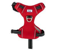 Ancol Viva Exercise and Travel Dog Harness in Red - Comfortable Pet Accessory with Padded Chest and 2 Leash Clips - XL 80-120cm