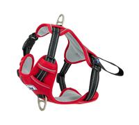 Ancol Viva Exercise and Travel Dog Harness in Red - Comfortable Pet Accessory with Padded Chest and 2 Leash Clips - Medium 45-65cm
