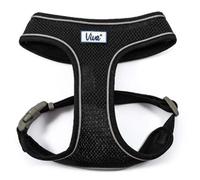 Ancol Viva Nylon Comfort Mesh Dog Harness - Black - Breathable Air Mesh Reflective Adjustable Puppy Training Accessory - 44-57cm Medium