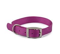 Ancol Dog Collar Viva - Lightweight Satin Buckle, Weatherproof Poly Weave - Purple 28-36cm Size 3