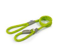 Ancol Viva Lime Reflective Adjustable Rope Dog Slip Lead Lightweight Weatherproof Pet Puppy Walking Leash 1.5Mx12mm