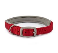 Ancol Viva Padded Soft Touch Dog Collar with Satin Buckle - Red - Adjustable Weatherproof Comfortable Pet Neckband - 50-59cm Size 7