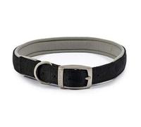 Ancol Viva Padded Buckle Dog Collar - Black - Size: Large