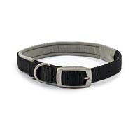 Ancol Viva Padded Soft Touch Weather Proof Buckle Collar In Black, Fits Neck 45-54 Cm, Size 6
