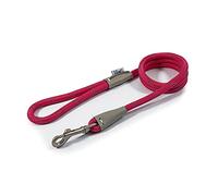 Ancol Viva Reflective Rope And Real Leather Snap Lead 107 X 1.2Cm. Pink