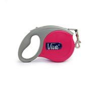 Ancol Viva Retractable 5M Tape Lead Raspberry M