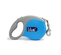 Ancol Viva Retractable Dog Lead in Blue - Comfortable Grip Sturdy Pet Training Accessory - Puppy Walking Leash - 5m Large