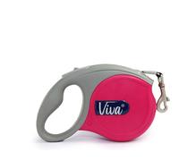 Ancol Viva Retractable Tape Lead - Raspberry - 5m - Medium (30kg)