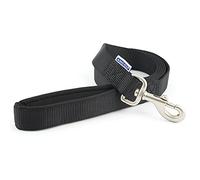 Ancol Viva Soft Touch Padded Dog Lead Accessory - Neoprene Handle, Weatherproof & Durable Puppy Walking Lead - Black, 1.8m x 25mm