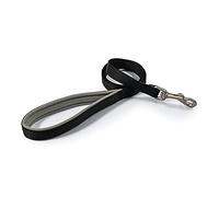 Ancol Viva Soft Touch Padded Snap Dog Lead - Black - Neoprene Handle Weatherproof Durable Puppy Walking Accessory - 1m x 25mm