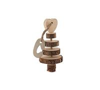 Ancol Wooden Ring Tree Gnawer Chew Toy for Small Pets - Cage Hanging Safe Non Toxic Boredom Relief Dental Health Accessory