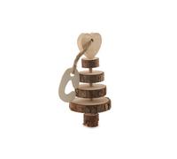 Ancol Wooden Ring Tree Gnawer Chew Toy for Small Pets - Cage Hanging Safe Non Toxic Boredom Relief Dental Health Accessory