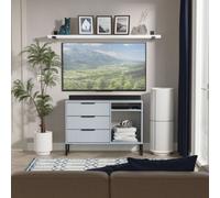 Welcome Furniture Ltd Fluted 3 Drawer TV Unit in Denim Blue - Ready Assembled, Blue