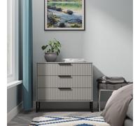 Fluted 3 Drawer Chest in Dusk Grey - Ready Assembled - Lewis's Home | TJ Hughes
