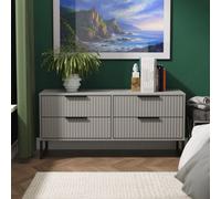 Welcome Furniture Ltd Fluted 4 Drawer Bed Box in Dusk Grey - Ready Assembled, Grey