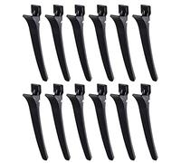 Ancoo 12 Pcs Sectioning Clips Hair Sectioning Clip Clamps Black Alligator Plastic Hairdresser Clips for Hairdressing Styling Salo,Style 1