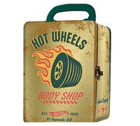 Ancory Vintage Hot Wheels Tin Car Storage Case Gold
