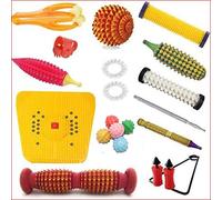 ANCS Acupressure Massager Tools Combo Kit Foot Roller Mat Handle Roller Finger Massager Shoe Sole