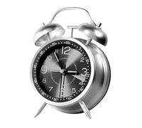 Ancsttu Analog Desk Clock | Analog Alarm Clock for Heavy Sleepers,Rechargeable Metal Body Timepiece with Twin Bell for Dorm Travel Bathroom Girls Teens Kids Boys