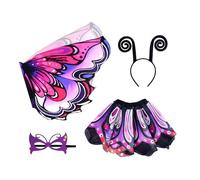 Ancsttu Butterfly Costume Set | Immersive Scene Prop | Butterfly Costume Wings And Dress,for Ages 3-12 Stage Festive Event Halloween Masquerade Photography Party
