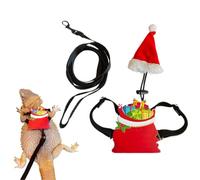 Ancsttu Christmas Bearded Dragon Costume - Animals Cosplay Adjustable,Christmas Reptile Costume Bearded Dragon Santa Hat,for Photography Party Festive Show Gathering