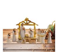 Ancsttu Christmas Nativity Set,Nativity Scene Jesus Statue Table Decor | Manger Statue Christmas Decorations for Home Bedroom Fireplace Indoor Holiday Party School Bookshelf