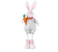 Ancsttu Easter Bunny Stuffed Animal, 16.1 To 21.6in Retractable Legs Stuffed Bunny Cute Standing Spring Bunny Figurines For Easter Holiday