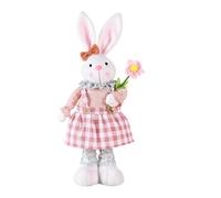 Ancsttu Easter Bunny Stuffed Animal, 16.1 To 21.6in Retractable Legs Stuffed Bunny Cute Standing Spring Bunny Figurines For Easter Holiday