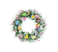 Ancsttu Easter Door Wreath, Green Leaves & Eggs, ABS Material, Spring & Easter Occasion
