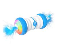 Ancsttu Electric Feather Cat Toy,Automatic Cat Teaser Toys USB Charging With 4 Feathers And Bells - 2 Speed Modes Led Lights Motorized Cat Toy With Feather, For Indoor Cats