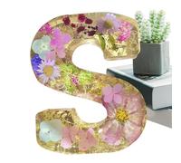 Ancsttu Flower Letter Night Light, Creative Dry Flower Resin Lamp Floral Resin Letter Night Light Table Light Night Lamp Decoration for Birthdays, Holidays, Parties