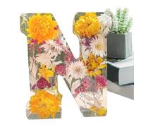 Ancsttu Flower Letter Night Light, Creative Dry Flower Resin Lamp Floral Resin Letter Night Light Table Light Night Lamp Decoration for Birthdays, Holidays, Parties