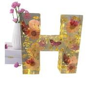 Ancsttu Flower Letter Night Light, Creative Dry Flower Resin Lamp Floral Resin Letter Night Light Table Light Night Lamp Decoration for Birthdays, Holidays, Parties