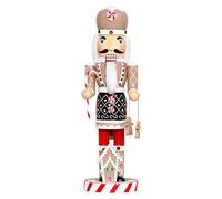 Ancsttu Gingerbread Nutcracker Christmas Decor | 14 Inch Desktop Gingerbread Nutcracker Home Decoration | Wooden Table Centerpiece for Desktop Christmas Fireplace Holiday Party Bookshelf Mantel