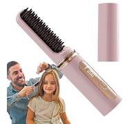 Ancsttu Hair Straightener, Cordless Hair Straightening Brush, Adjustable Temp Curling Iron, USB Rechargeable Comb Less Heat Damage for Smooth Styling Volumizing