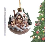 Ancsttu Hot Chocolate Ornaments - 2D Acrylic Chocolate Cups, Snow Houses, Coffee Decor for Christmas Tree, Farmhouse Holiday Parties