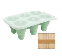 Ancsttu Ice Pop Mold,Badminton-Themed 6-Cavity | Ice Block Silicone Mold with Sticks | for Desserts Brownie Cake Chocolate Mousse Pudding Fondant Yogurt Juice