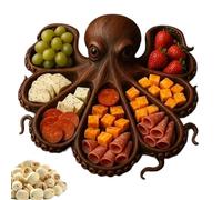 Ancsttu Octopus Charcuterie Platter, ABS Octopus Serving Tray Oceans Theme Serving Tray for Seafood Lovers Entertainers Picnic Cheese Meat Fruit, 28x28cm