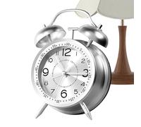Ancsttu Old Fashioned Alarm Clock,Analog Alarm Clock for Heavy Sleepers | Rechargeable Metal Body Timepiece with Twin Bell for Dorm Travel Bathroom Girls Teens Kids Boys