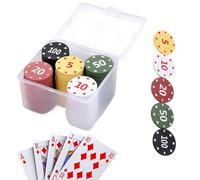 Ancsttu Poker Chip Set, Numbered Game Supplies with Case, Poker Chips Bulk, for Home Night Display Tournaments Parties Holiday Birthday Offices Room Family Gathering