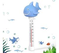 Ancsttu Pool Floating Temperature Gauge - Cartoon Shark Floating Monitoring Tool | Easy Read Temperature Gauge | for Spa Tub Bathroom Pond Fountain Aquarium Shower Outdoor