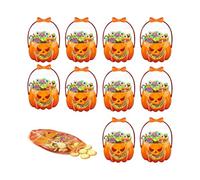 Ancsttu Pumpkin Treat Bags - Clear Pumpkin Favor Bags with Handles - Resealable Pouch for Holiday Supplies Snack Storage Treat Decoration