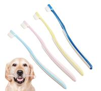 Ancsttu Puppy Toothbrush,4X Small Dog Toothbrush - Wide Head Teeth Brushing Kit Soft Bristles Pet Care Supply for Puppy Daily Use Cleaning