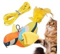 Ancsttu Toy Bird for Cats,Agility Training Teaser Game | with Rope Electric Cat Teaser Toy,for Indoor Outdoor Kitten Solo Play Owner Pet Bonding Instinct Practice