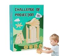 Ancsttu Wood Block Game - Interactive Learning Party Activity,Wooden Blocks Stacking Toys - for Indoor Home Travel Classroom School Christmas Holiday Birthday Festive