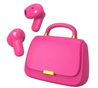 ANCwear Cute Pink Wireless Earbuds for Girls, Rose Pearl Ear Buds with Mini Handbag Charging Case, DIY Stickers, Bluetooth 5.3, 22H Battery Life, Fashion Gift for Women Teens